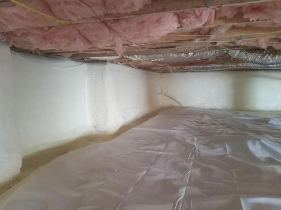 Crawl space encapsulation with closed-cell spray foam for Flat Roof Repair in Troy